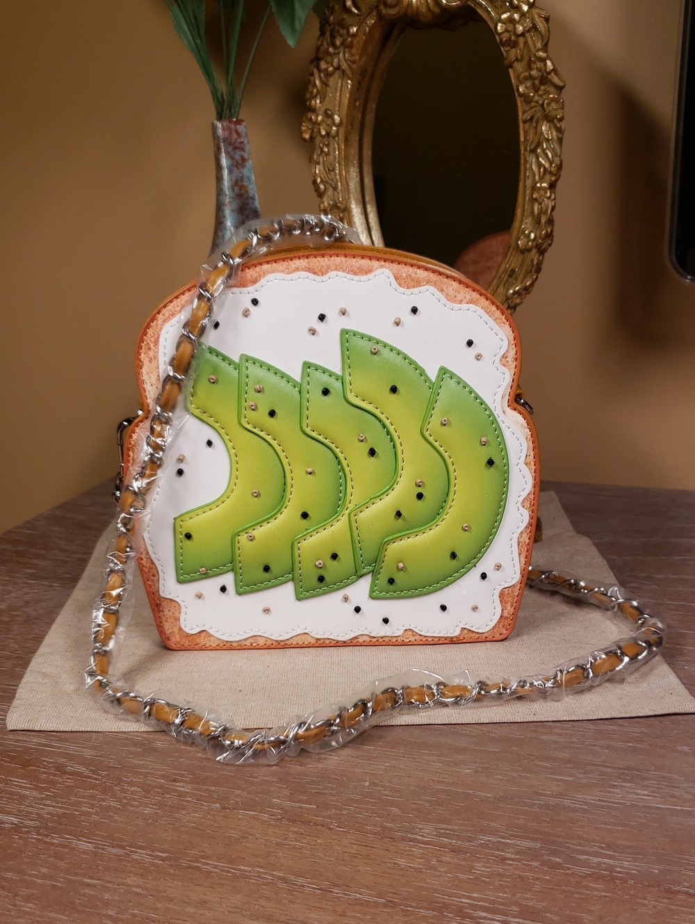 A Toast To You Brunch Avocado Toast Beaded Crossbody Bag - Sold Out! NWT! - Picture 1 of 9